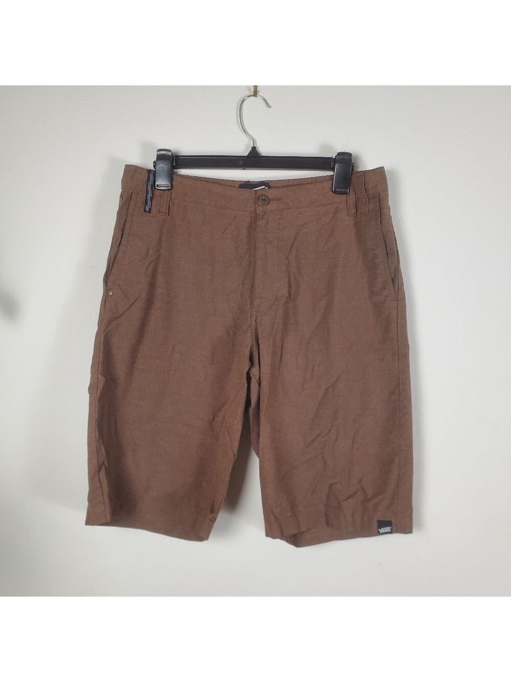 Vans Mens Dark Brown Chino Shorts Size 30 Flat Front